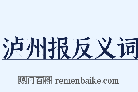 泸州报反义词是什么意思的图片